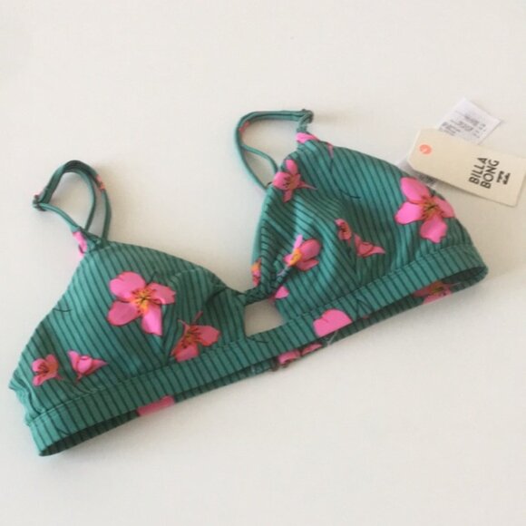 Billabong Seain Green Twist Island Bikini Top Large - Picture 8 of 14